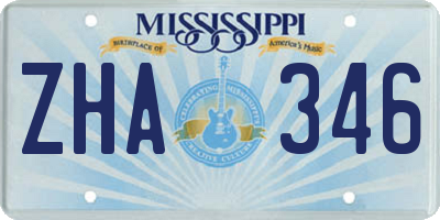 MS license plate ZHA346
