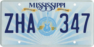 MS license plate ZHA347