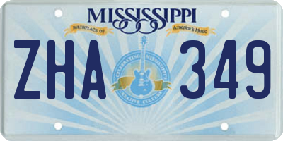 MS license plate ZHA349