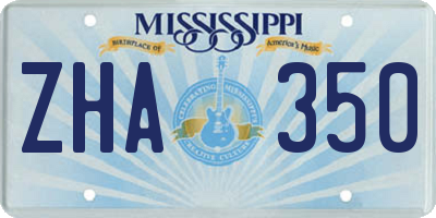 MS license plate ZHA350