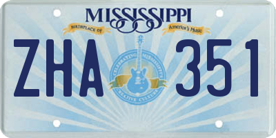 MS license plate ZHA351
