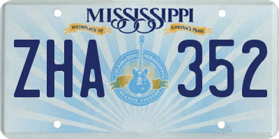 MS license plate ZHA352
