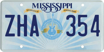 MS license plate ZHA354