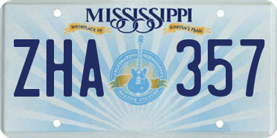 MS license plate ZHA357