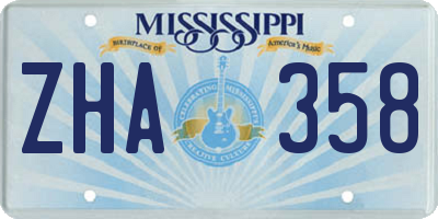 MS license plate ZHA358