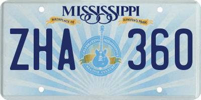 MS license plate ZHA360