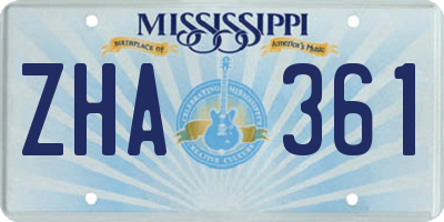 MS license plate ZHA361