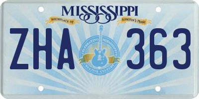 MS license plate ZHA363