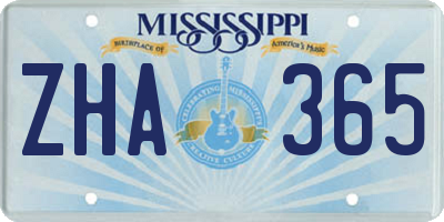 MS license plate ZHA365