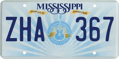 MS license plate ZHA367