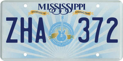 MS license plate ZHA372