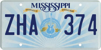 MS license plate ZHA374
