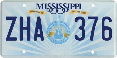 MS license plate ZHA376