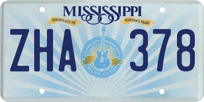 MS license plate ZHA378