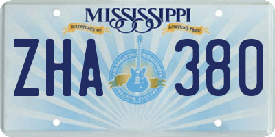 MS license plate ZHA380
