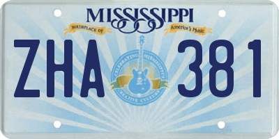 MS license plate ZHA381