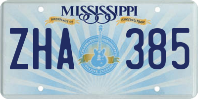 MS license plate ZHA385