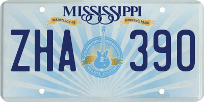 MS license plate ZHA390