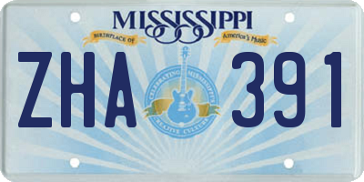 MS license plate ZHA391