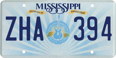 MS license plate ZHA394