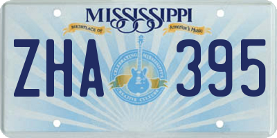 MS license plate ZHA395