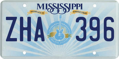 MS license plate ZHA396