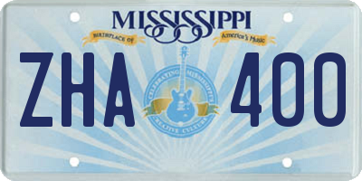 MS license plate ZHA400