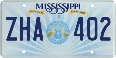MS license plate ZHA402