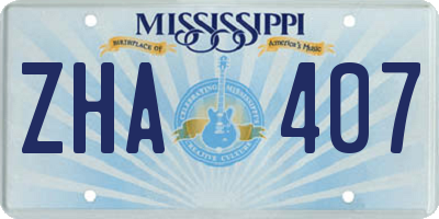 MS license plate ZHA407