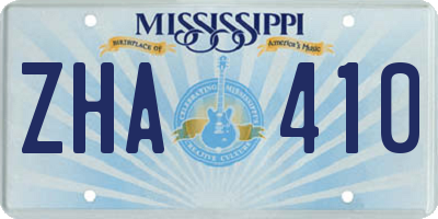 MS license plate ZHA410