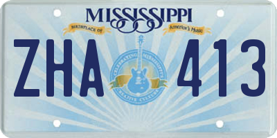 MS license plate ZHA413