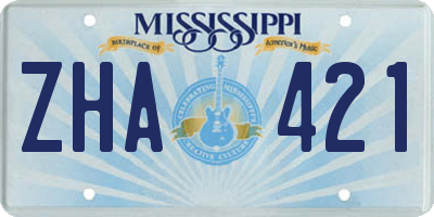 MS license plate ZHA421