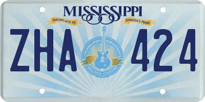 MS license plate ZHA424
