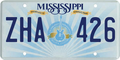 MS license plate ZHA426