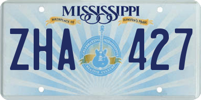 MS license plate ZHA427
