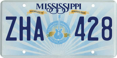 MS license plate ZHA428