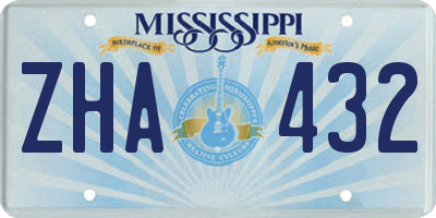 MS license plate ZHA432