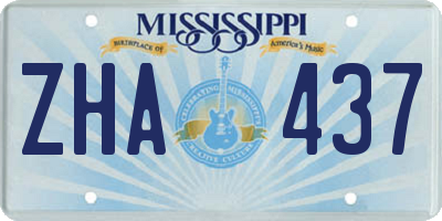 MS license plate ZHA437