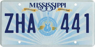MS license plate ZHA441