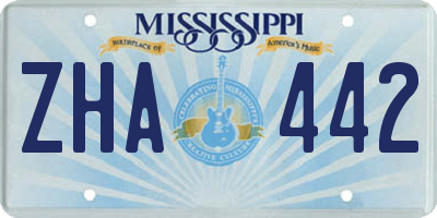 MS license plate ZHA442
