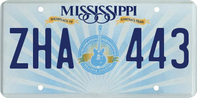 MS license plate ZHA443