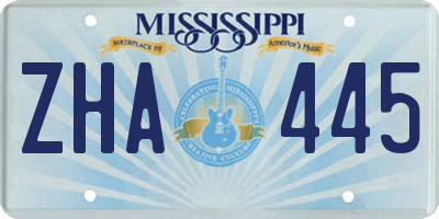 MS license plate ZHA445