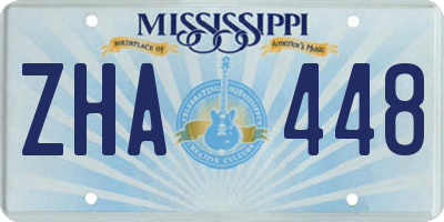MS license plate ZHA448