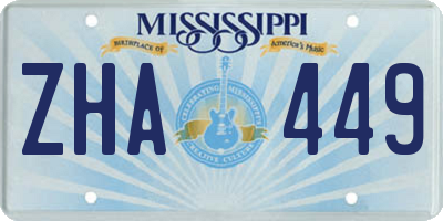 MS license plate ZHA449