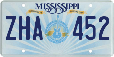 MS license plate ZHA452