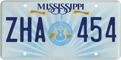MS license plate ZHA454