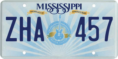 MS license plate ZHA457
