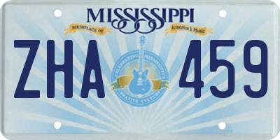 MS license plate ZHA459