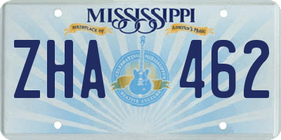 MS license plate ZHA462