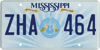 MS license plate ZHA464
